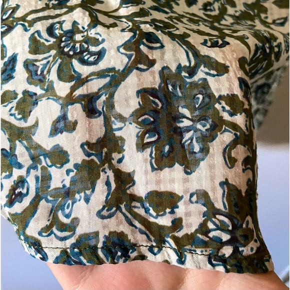 Veronica Beard floral olive green midi sized skirt size 4 - Picture 5 of 15